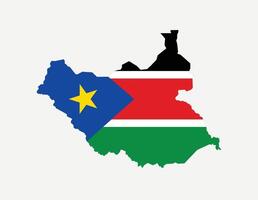 South Sudan Map. Map of South Sudan with National Flag. vector
