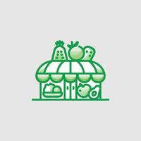 Fruits and Vegetables Shop Line Icon. Editable Stroke vector