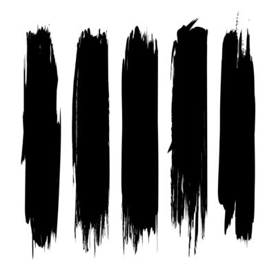 Set of brush stroke on white background