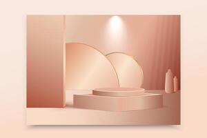 Modern and elegant cosmetics product background.Cosmetics Product presentation, mock up, studio stage with shadow of background. vector