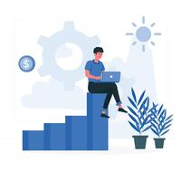Skills gain abstract concept illustration set. Career development, career change vector