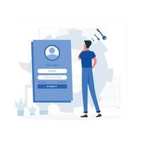 username and password to login. data for authorization. vector