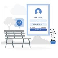 Login form design. Login form account user password identity ui web log screen security profile privacy app interface. sign in, sign up. vector