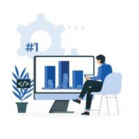illustration about Concept of data analysis or Online business analysis vector