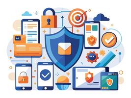 Digital Mobile Trends Analysis. smartphone displaying analytics data vector