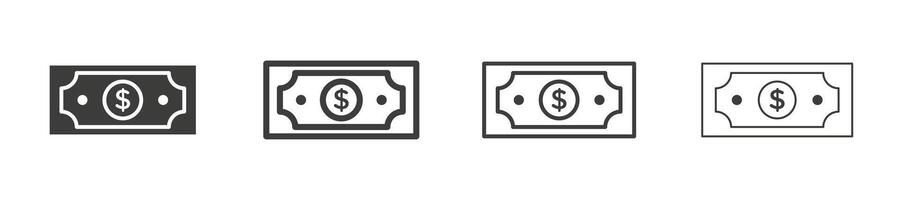 Money icon set. Stock set on white backgound. EPS 10 vector