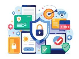 Digital Mobile Trends Analysis. smartphone displaying analytics data vector