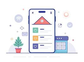 Illustration Mobile Wireframe Idea with Minimalist Design Showcasing Various UI Elements vector