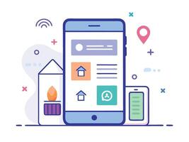 Illustration Mobile Wireframe Idea with Minimalist Design Showcasing Various UI Elements vector