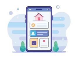 Illustration Mobile Wireframe Idea with Minimalist Design Showcasing Various UI Elements vector