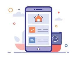 Illustration Mobile Wireframe Idea with Minimalist Design Showcasing Various UI Elements vector
