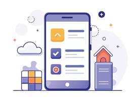 Illustration Mobile Wireframe Idea with Minimalist Design Showcasing Various UI Elements vector