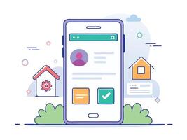 Illustration Mobile Wireframe Idea with Minimalist Design Showcasing Various UI Elements vector