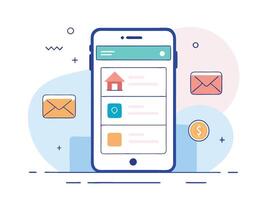 Illustration Mobile Wireframe Idea with Minimalist Design Showcasing Various UI Elements vector