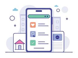 Illustration Mobile Wireframe Idea with Minimalist Design Showcasing Various UI Elements vector