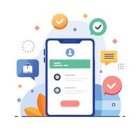 Illustration welcome message of Mobile wireframe idea with Showcasing various UI elements vector