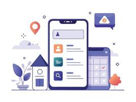 Illustration Mobile Wireframe Idea with Minimalist Design Showcasing Various UI Elements vector