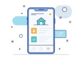 Illustration Mobile Wireframe Idea with Minimalist Design Showcasing Various UI Elements vector