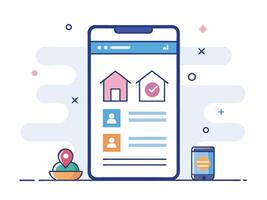 Illustration Mobile Wireframe Idea with Minimalist Design Showcasing Various UI Elements vector