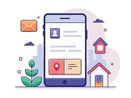 Illustration Mobile Wireframe Idea with Minimalist Design Showcasing Various UI Elements vector
