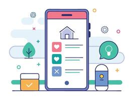 Illustration Mobile Wireframe Idea with Minimalist Design Showcasing Various UI Elements vector