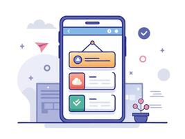 Illustration Mobile Wireframe Idea with Minimalist Design Showcasing Various UI Elements vector