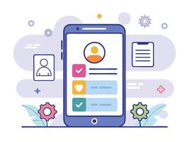 Illustration Mobile Wireframe Idea with Minimalist Design Showcasing Various UI Elements vector