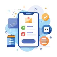 Illustration welcome message of Mobile wireframe idea with Showcasing various UI elements vector