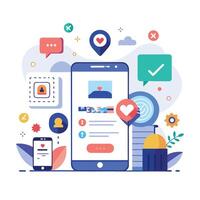 Illustration welcome message of Mobile wireframe idea with Showcasing various UI elements vector
