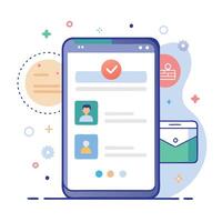 Illustration welcome message of Mobile wireframe idea with Showcasing various UI elements vector