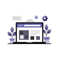 Website webpage illustration on Monitor Screen Clip Art, white background vector