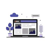 Website webpage illustration on Monitor Screen Clip Art, white background vector
