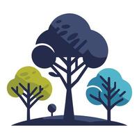Colorful minimalist tree illustration with abstract shapes and modern design vector