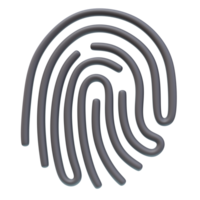 3d Icon Black Fingerprint Sign. Cybersecurity Protection concept. 3d illustration for web or app png