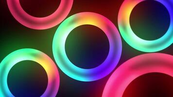 Colorful Glowing Circle Animation on a Transparent Background, 4k Resolution video