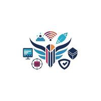 Creative and Elegant Minimalistic Logo Design for Technology and Software Company vector