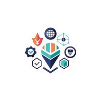 Creative and Elegant Minimalistic Logo Design for Technology and Software Company vector