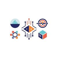 Creative and Elegant Minimalistic Logo Design for Technology and Software Company vector