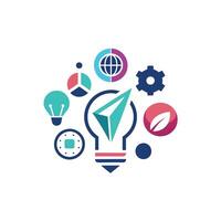 Creative and Elegant Minimalistic Logo Design for Technology and Software Company vector