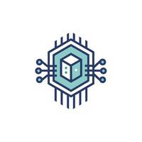 Creative and Elegant Minimalistic Logo Design for Technology and Software Company vector