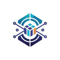 Creative and Elegant Minimalistic Logo Design for Technology and Software Company vector