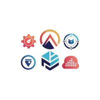 Creative and Elegant Minimalistic Logo Design for Technology and Software Company vector