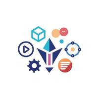 Creative and Elegant Minimalistic Logo Design for Technology and Software Company vector