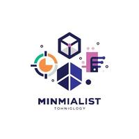 Creative and Elegant Minimalistic Logo Design for Technology and Software Company vector