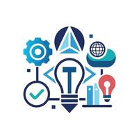 Creative and Elegant Minimalistic Logo Design for Technology and Software Company vector