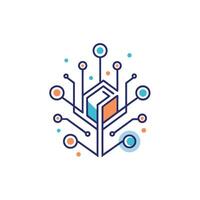 Creative and Elegant Minimalistic Logo Design for Technology and Software Company vector