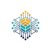 Creative and Elegant Minimalistic Logo Design for Technology and Software Company vector