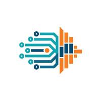 Creative and Elegant Minimalistic Logo Design for Technology and Software Company vector
