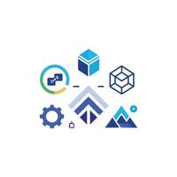 Creative and Elegant Minimalistic Logo Design for Technology and Software Company vector