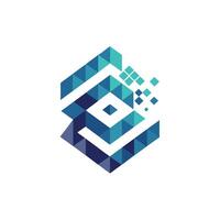 Creative and Elegant Minimalistic Logo Design for Technology and Software Company vector